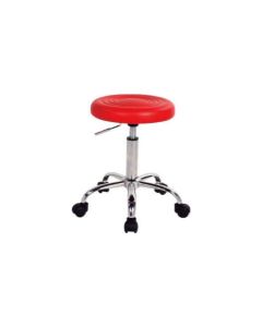 Tabouret à roulettes FUNNY en CUIR & chrome coloris au choix