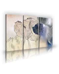 Tableau Décoratif imprimé en HD Tulips drawing L 40 x H 100 cm (x3)