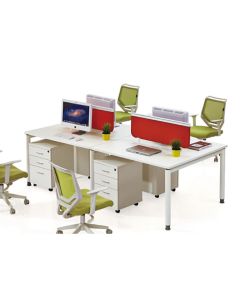 Workstation CUBE 4 postes 240x120 cm avec séparations