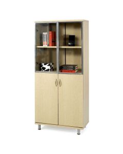 Meuble haut NEO avec 2+2 portes vitrées, 80x40x200cm Coloris au choix