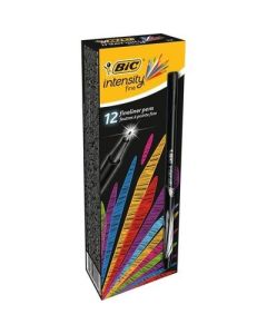 Pack de 12 Stylos feutre BIC Intensity – Noir – Pointe ultra fine 0,4mm (942069)