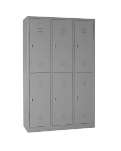 Bloc de Vestiaire Métallique à 3 Colonnes – 6 Cases avec Fermeture Cadenas – H198 × L90 × P45 cm – Coloris au choix