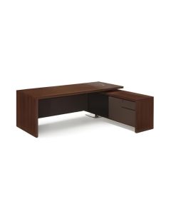 Bureau Direction STAFF avec retour gauche 200x180x76cm Couleur : Noyer et Gris anthracite