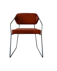 Chaise visiteur VisioLux design en tissu – Piétement luge en métal noir, coloris au choix