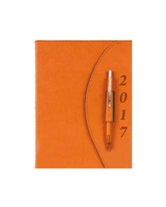 Agenda journalier à spirales avec porte-stylo 90 g/m² 16,5 x 23,5 cm