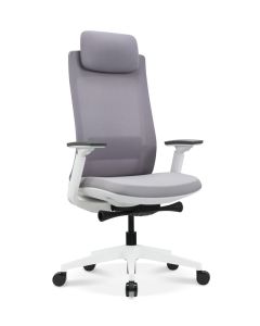 Fauteuil KWESK X-PRO 200, dossier mesh noir, assise tissu avec accoudoirs et roulettes