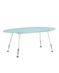 Table de reunion Ovale DESIGN 200x100x75 cm en verre sablé et Métal