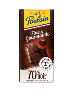 Lot de 23 Paquets/Tablettes de Chocolat noir sans sucre fine & gourmande 70% de cacao 100g - POULAIN