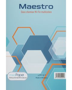 Paquet de 250 Sous chemises Maestro Mi-Fin multicolores 21 x 31 cm 50 g/m²