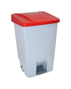 Poubelle à pédale DENOX 80 Litres plastique alimentaire - couvercle Coloris au choix