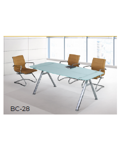 Table de réunion ICE en verre sablé 180 x 90 cm