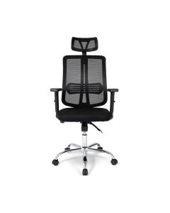 Fauteuil opérateur Assise en mousse haute densité , Piètement chromé avec accoudoirs ajustables 2D (DC-226)