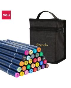 BOITE DE 30 MARQUEURS PERMANENTS SKETCH DELI E70806-30 à Double Tête d'écriture POINTE OGIVE & BISEAUTÉE Haute qualité