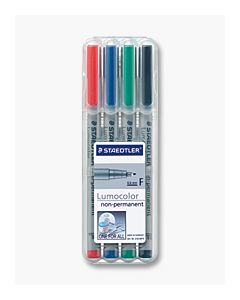 Pochette de 4 Feutres effaçables Lumocolor STAEDTLER pointe biseautée 4 Coul assorties