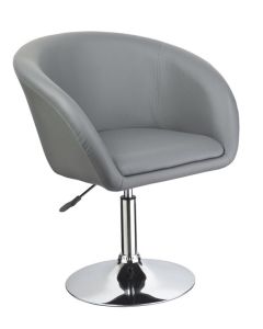 Fauteuil pivotant CHESTER en simili cuir structure chrome Gris