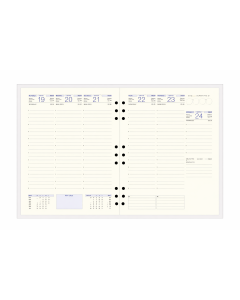 Agenda semainier classeur A4 simili cuir M&eacute;canisme 9 anneaux Fermeture magn&eacute;tique  21 &times; 27 cm &ndash; Coloris au choix