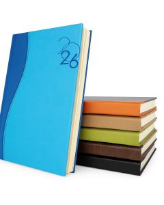 Agenda Journalier A5 – 16,5 × 23,5 cm Dos carré cousu – Simili cuir 2 couleurs assorties