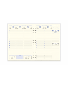 Agenda semainier A4 classeur &agrave; 9 anneaux &ndash; Couverture rigide en similicuir Fermeture aimant&eacute;e 21 &times; 27 cm