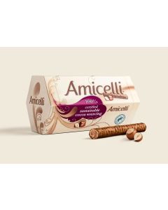 Lot de 16 Paquets de Biscuits Amicelli GAUFRETTES CHOCOLAT AU LAIT ET À LA CREME DE NOISETTES 150 G