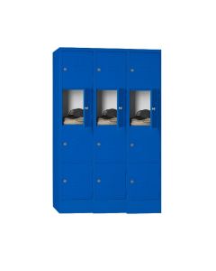Bloc de Vestiaire M&eacute;tallique &agrave; 3 Colonnes &ndash; 12 Cases avec Fermeture Cadenas &ndash; H198 &times; L90 &times; P45 cm &ndash; Coloris au choix