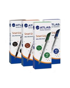 Boite de 10 stylos &agrave; Bille Atlas Smart Grip &agrave; pointe fine 0.7 mm coloris au choix (BP200F)