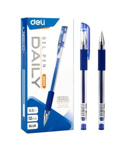 Boite de 12 stylos &agrave; encre gel Deli E6600S 0,5 mm 400 mm Coloris au choix