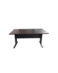 Bureau Op&eacute;rateur Professionnel FPRO 140 x 70 x 75 cm &ndash; Plateau Weng&eacute; &ndash; Pi&eacute;tement M&eacute;tal Noir en I 