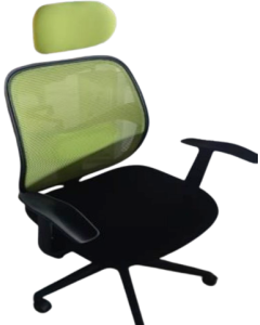 Chaise de bureau opérateur dossier mesh assise en tissu accoudoirs réglables et roulettes