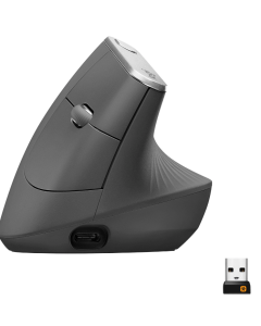 Souris ergonomique Logitech avanc&eacute;e MX Vertical MX Vertical Advanced Ergonimic Mouse, RF + Bluetooth + USB-C (910-005448)