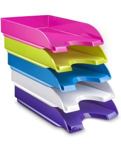 Lot de 5 bacs &agrave; courrier CEP GLOSS 200+ G5 Couleurs vives