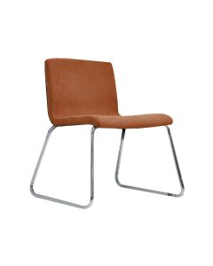 Chaise visiteur empilable VisioSeat design en tissu luge en métal chromé coloris au choix