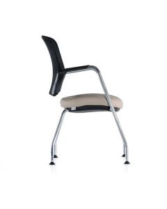 CHAISE VISITEUR NET200C EN TISSU&MESH AVEC ACCOUDOIRS FIXE PIETEMENT EN TUBE D'ACIER