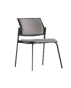 CHAISE VISITEUR CANDY EMPILABLE EN TISSU PIETEMENT EN TUBE D'ACIER PEINTURE EPOXY ANTI- TRACES PATINS ANTI-BRUIT ET ANTI-TRACES