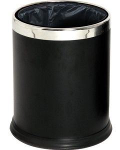 Corbeille ronde à double paroi en Acier galvanisé 10 Litres PROBBAX Noir (WB-1051-BLA)