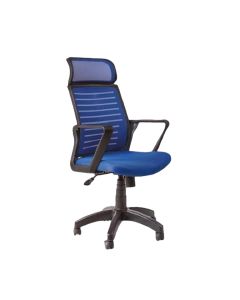 Fauteuil président MINIMAL en mesh noir avec têtière & PP noir