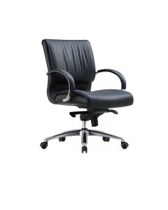 Fauteuil de Direction S&eacute;nateur NF-3132L &ndash; PU Noir &ndash; Accoudoirs Aluminium &ndash; R&eacute;glable 4 Positions