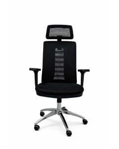 Fauteuil op&eacute;rateur RelaxPro triple position &ndash; Accoudoirs 2D &ndash; Pi&egrave;tement chrom&eacute; T&ecirc;ti&egrave;re r&eacute;glable