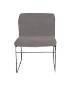 FAUTEUIL VISITEUR ZEPLIN EN TISSU SANS ACCOUDOIRS LUGE BLANC