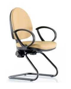 Fauteuil VISITEUR NEW GOLD EN SIMILI CUIR ACCOUDOIRS FIXE EN POLYURETHANE LUGE NOIR