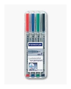 Pochette de 4 Feutres non permanent Lumocolor STAEDTLER Pointe biseautée Coul Ass
