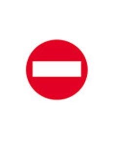 &Eacute;tiquette de signalisation / Sens Interdit 114x114 mm