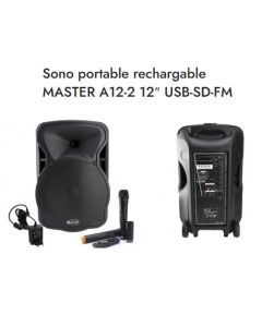 Haut-Parleur amplifi&eacute; MASTER A12-2 - 12&Prime; USB-SD-FM Digital Shop Noir