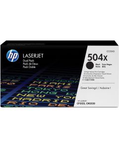 HP 504X Noir (CE250XD) - Pack de 2 toners grande capacit&eacute; HP LaserJet d'origine