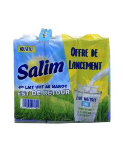 Lait Entier St&eacute;rilis&eacute; UHT SALIM &ndash; Pack 6 x 1L &ndash; Lait de Vache pour Bureau et Restauration
