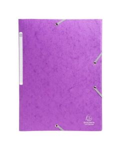Lot de 10 Chemises &agrave; &Eacute;lastiques EXACOMPTA Scotten 55757E Violet &ndash; 3 Rabats A4 24x32 cm &ndash; Carte 5,5/10e