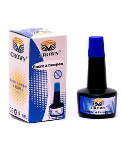 Lot de 12 Flacons d'encre à tampon Crown Bleu 30ML (E030B)
