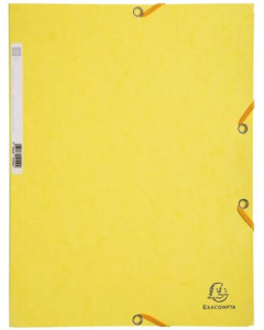 Lot de 25 chemises &agrave; &eacute;lastiques EXACOMPTA 3 rabats Carte lustr&eacute;e 400 g/m&sup2;  A4 Coloris au choix