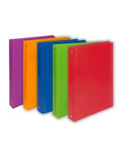 Lot de 5 Classeurs en plastique BOSTON B4043 - 4 Anneaux Assorties
