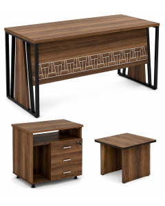 Pack bureau semi-m&eacute;tallique 180x80 cm avec caisson 3 tiroirs + table basse &ndash; Mobilier de bureau professionnel