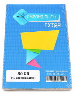 Paquet de 140 Chemises Chrono Mi-Fin Extra 21 x 31 cm 80 g Assorties &ndash; Chemises de classement professionnelles